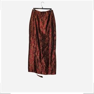 Pre-owned Chic Paisley Maxi Skirt - Red and Brown